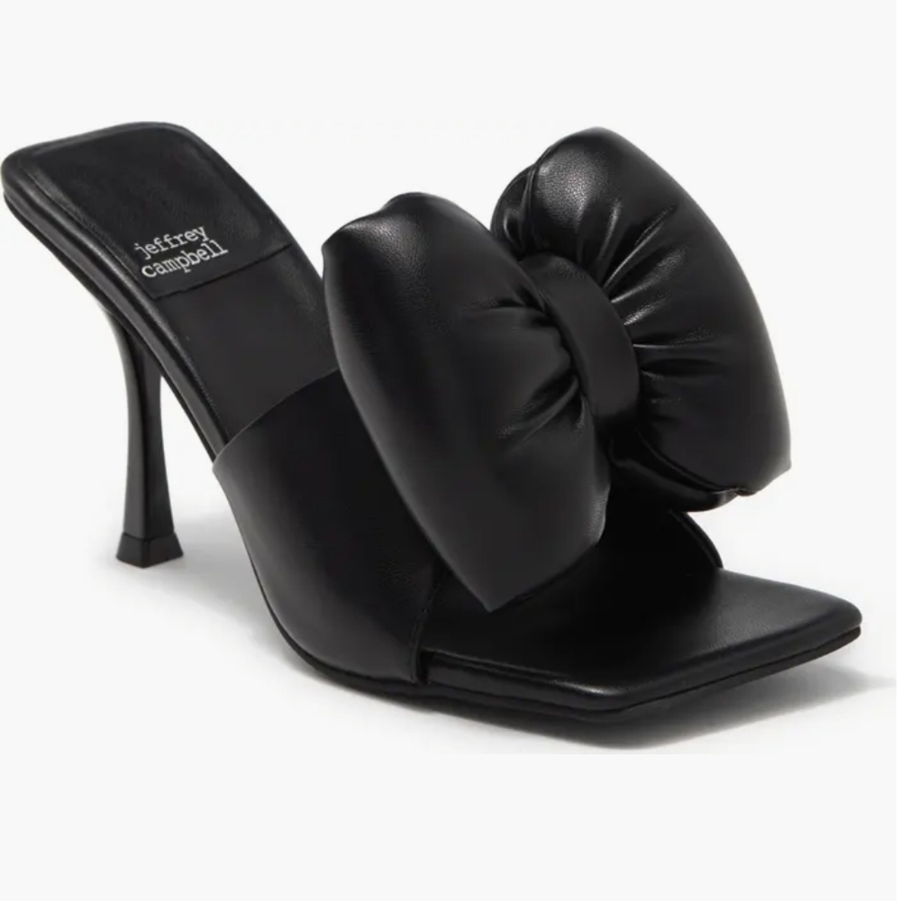 Jeffrey Campbell Black Satin Bow Heels